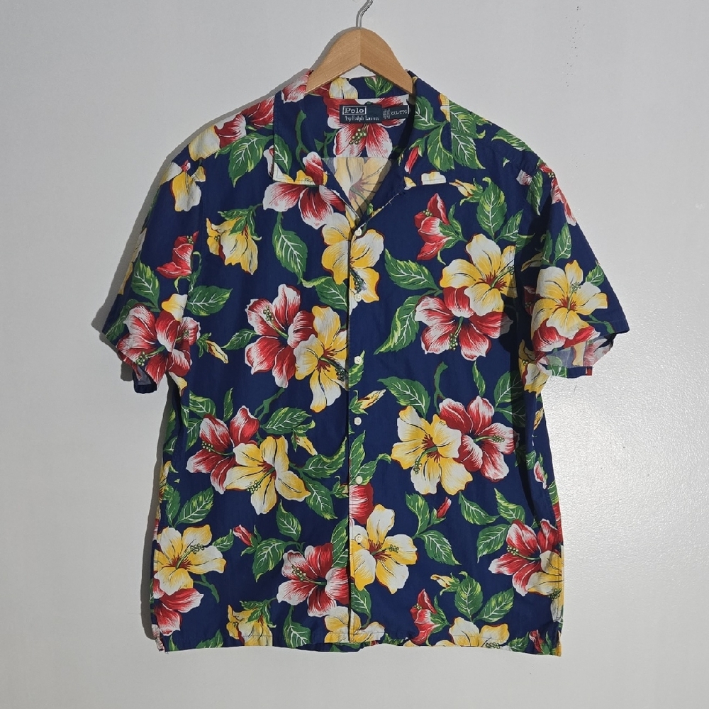 Vintage Polo By Ralph Lauren Floral Tropical Hawaiian Button Down Shirt-XXL